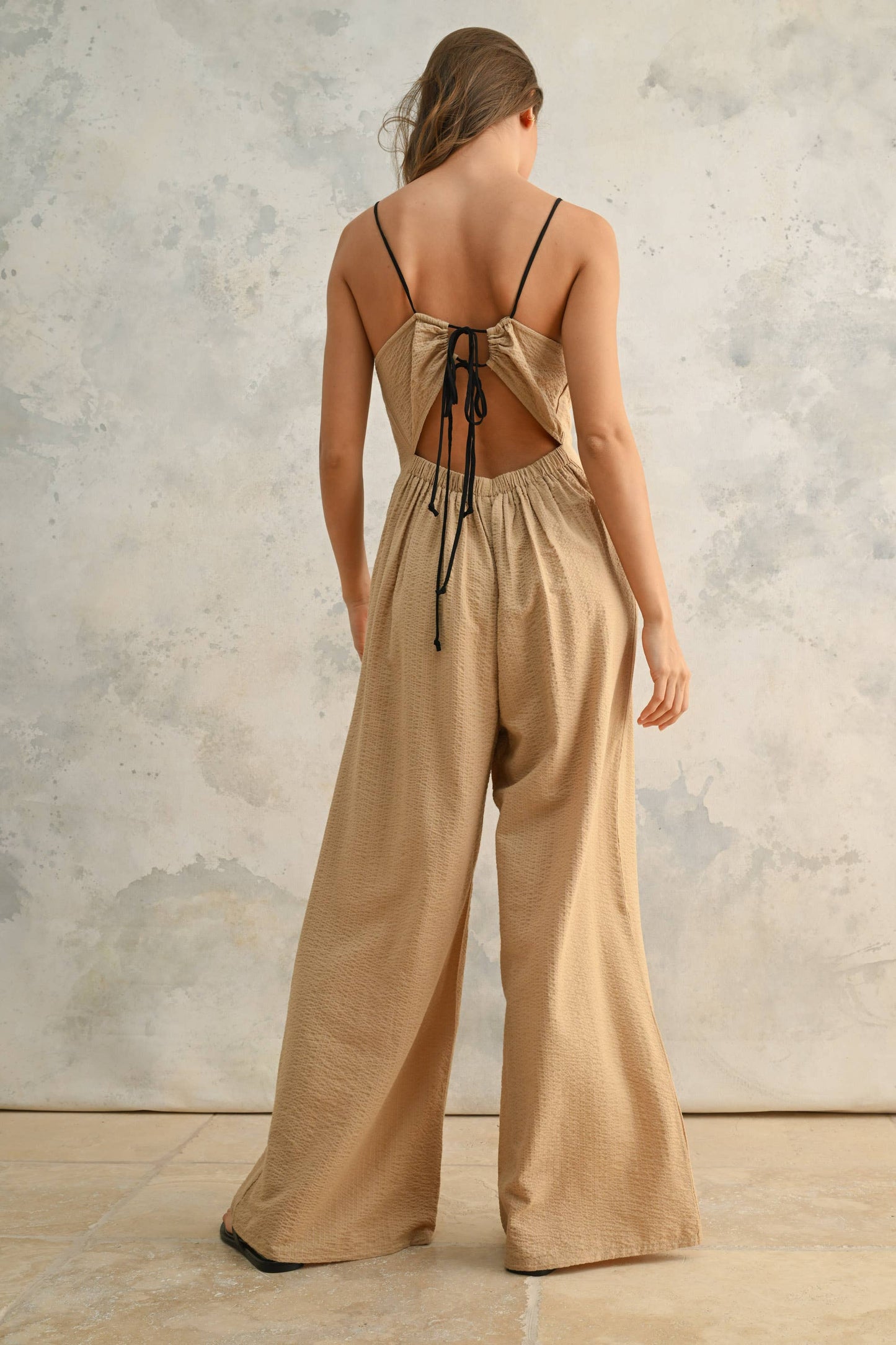 CRINKLED FABRIC JUMPSUIT