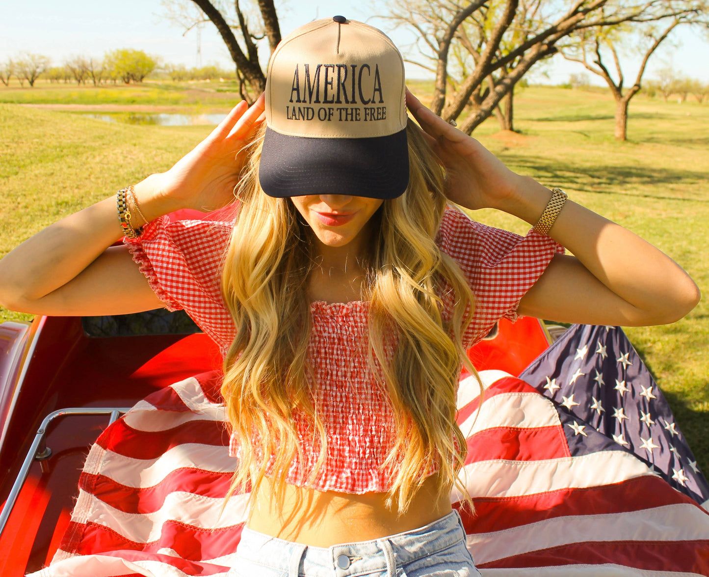 America Land of the Free Trucker Hat