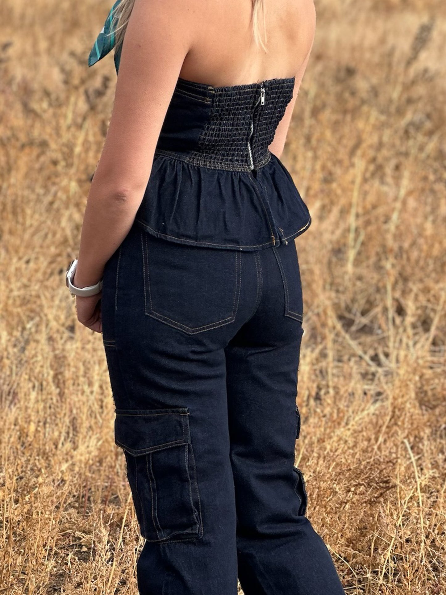 Denim Cargo Pants