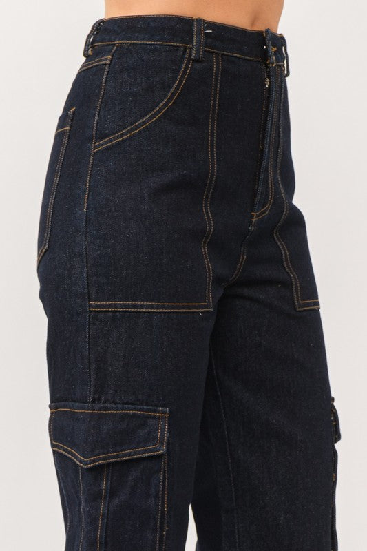 Denim Cargo Pants