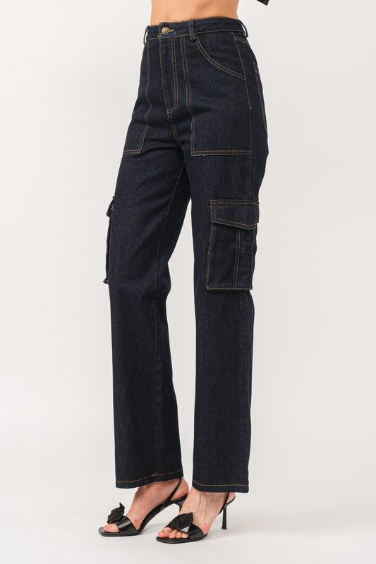 Denim Cargo Pants